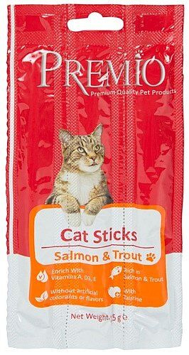 פרמיו חטיף לחתול - מקלות סלמון ופורל 15 גרם