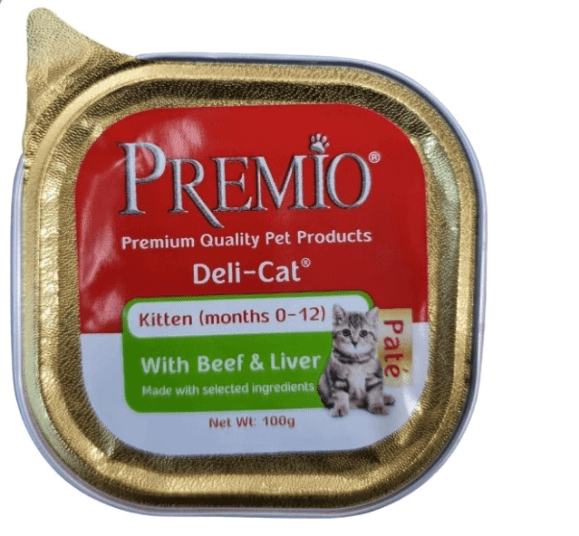מעדן פרמיו לחתול גור - בקר וכבד 100 גרם