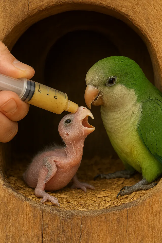 האכלת יד לתוכי בעזרת מזרק ודייסה