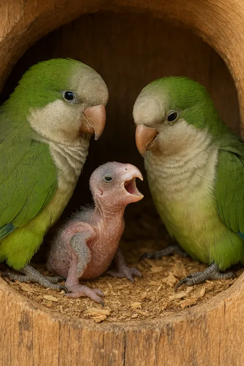 תוכי שאינו מאכיל את הגוזלים בקן